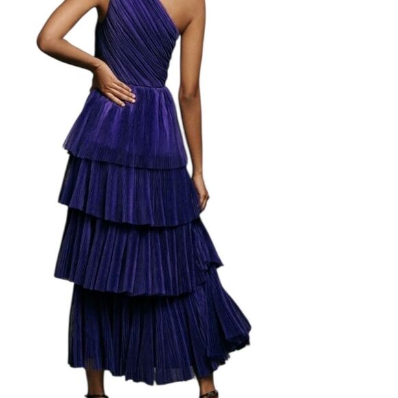 Hutch Xala One Shoulder Tiered Tulle Maxi Dress Size 6 Formal Party Cocktail - Picture 2 of 8